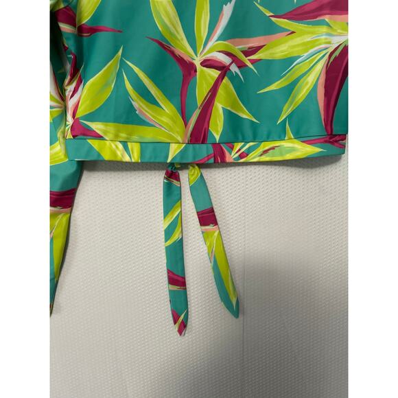 Old Navy Women's Green Rashguard Long Sleeve Swim Top and Matching Bottoms Large - Picture 3 of 12